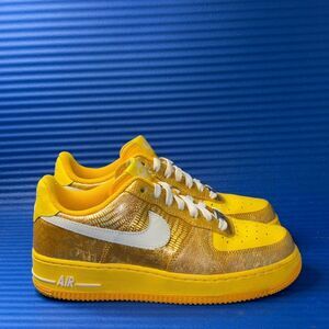 Size 7.5- Nike Air Force 1 AF1 DEL SOL Yellow Gold Shoes Sneakers 315115-714